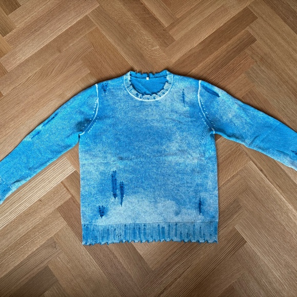 R13 Faded Cashmere Crewneck Sweater baby blue...like new - Picture 12 of 12